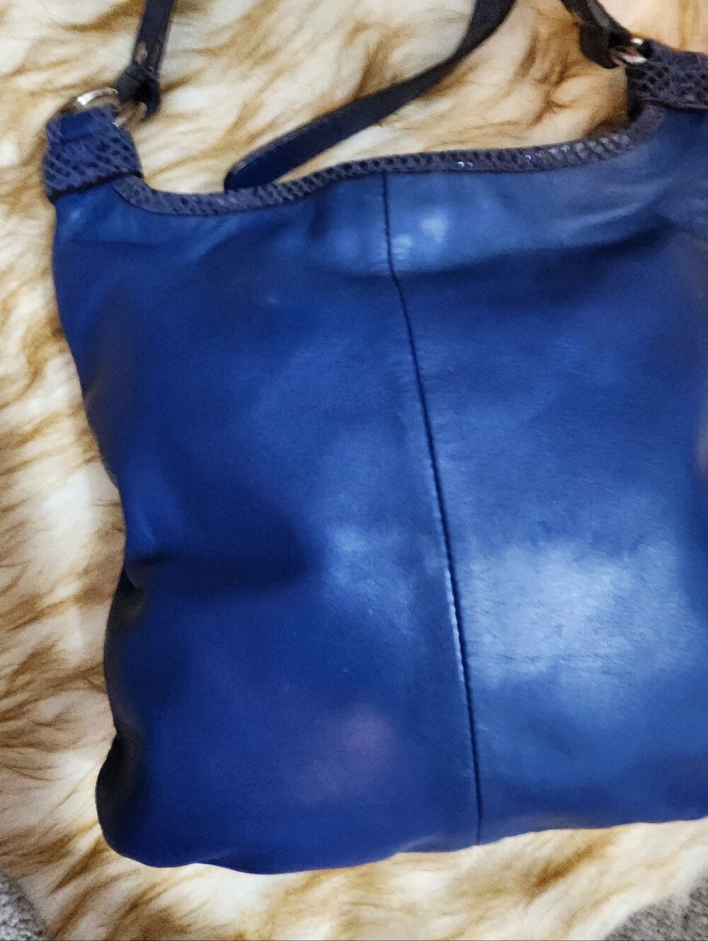 Coach Royal Blue Leather Crossbody with Silver Turnlock - Picture 2 of 4